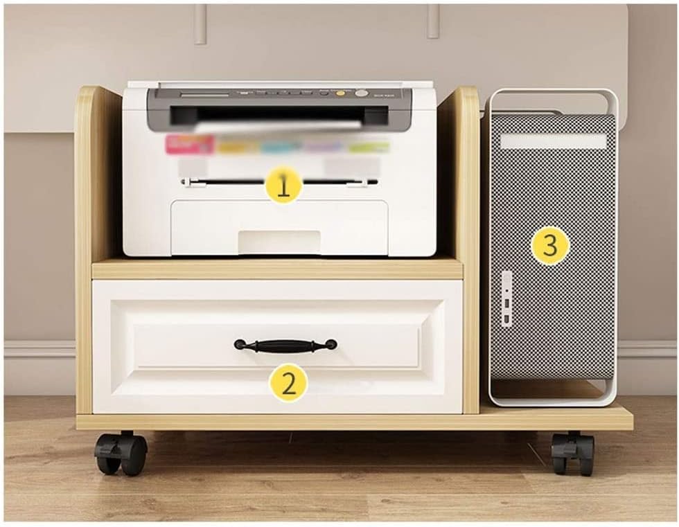 頑丈 フロアスタンド型プリンタースタンドモバイルファックス収納